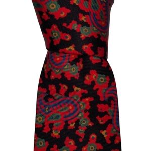 Vintage Burberry London Silk Necktie Mens Multicolor Paisley Designer Tie EUC